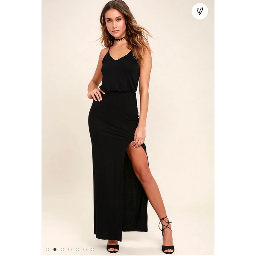 Lulus Watch the Sunset Black Maxi Dress